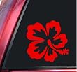 Hibiscus Hawaiian Flower Vinyl Decal Sticker - Red