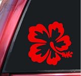 Hibiscus Hawaiian Flower Vinyl Decal Sticker - Red