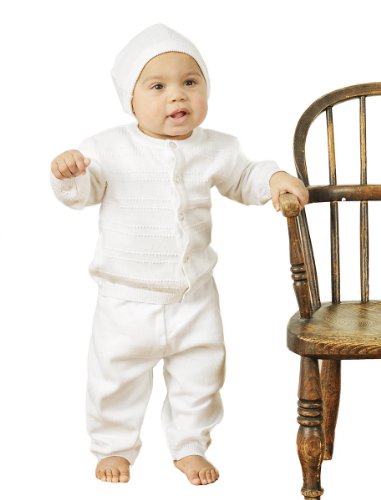 Aiden 3 Month Knit Christening Baptism Blessing Outfit