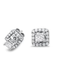 14k White Gold Princess-cut Diamond Stud with Removable Jacket Earrings (1 cttw, I-J, I2-I3)