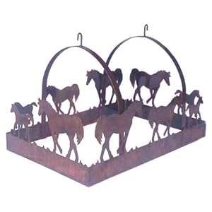 Smoky Mountain Metal Arts Horse Wrought Iron Ceiling Pot Rack
