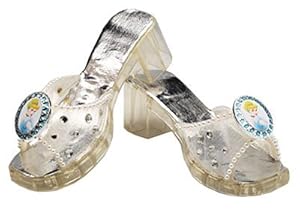 Disguise Inc Girls Disney Cinderella Deluxe Jelly Child Shoes Silver Standard One-size
