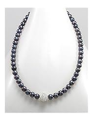 Tahiti (Dyed) Fresh Water Pearl Necklace In Brass