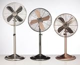 Deco Breeze Brushed Stainless Steel Floor Standing Fan with Nickel Finish