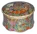 Chinese Rose Medallion porcelain box - round, hand painted