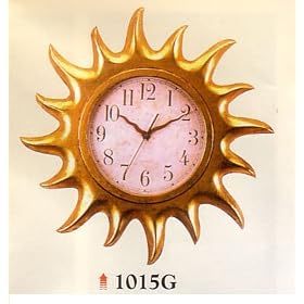 BEAUTIFUL SET OF TWO SUN DESIGN WALL CLOCKS