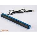 Ricco P26 MINI DSP 2.0 CHANNEL Ultra Light Aluminium USB Portable Travel Powerful Speaker For Laptop Desktop MAC Computer Netbook ---(Built-in DSP USB Sound Card, NO messy 3.5mm audio line-in cable is required any more.) (Metallic Blue)