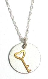 Precila G. Designs Charms of Life Collection Sterling Silver Necklace with Round Heart Key Pendant Stands for 