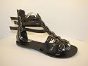 Ladies Flat Gladiator Sandals with Multiple Buckles SAND
