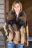 Women's Semi Sheared Mink with Fox Collar