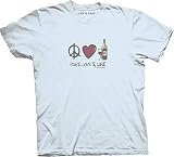 Peace Love & Wine T-Shirt by The Mountain 100% Cotton Short Sleeve Shirt in Adult Sizes
