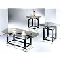 3-piece Pack 2" Tube Black Finish Horn Coffee/end Table Set We/ Smoky Glass By Acm Furniture