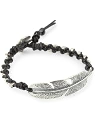 M.Cohen Handmade Designs Deerskin Leather with Sterling Silver Feather Pendant Necklace