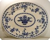 1916 Minton Blue Delft Flow Blue 11 inch Ashet S766