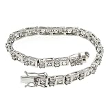 Tennis Bracelet w/17 Princess & 38 Round White CZs - 7