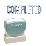 Xstamper(R) One-Color Title Stamp, Pre-Inked, Completed, Blue