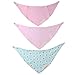 Fun Bandana Bibs with Snaps for Babies and Toddlers (Pack of 3) - Cute Set of Drool Bibs Absorb - Protect from Dribble Rash,Daisy and Dot