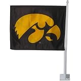 Iowa Hawkeyes Black Car Flag