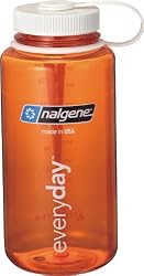 NALGENE Tritan Wide Mouth BPA-Free Water Bottle - Orange w/ White Cap