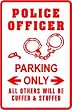 POLICE PARKING sign * street officer badge