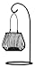 Metal lantern with inserted glass cylinder on stand 10.5"H set of two