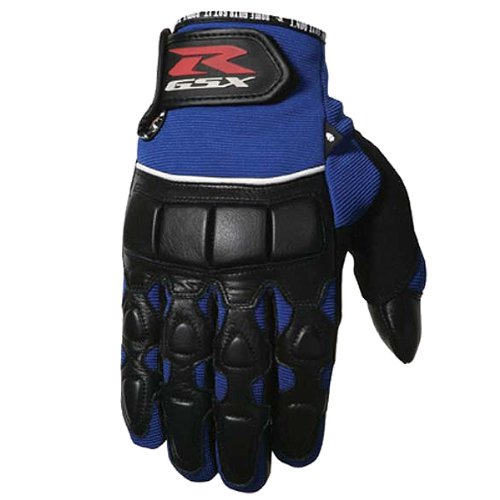 Joe Rocket Fuel Men's Suzuki Leather Sports Bike Racing Motorcycle Gloves - Color: Blue/Black, Size: Large