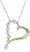 10k Yellow Gold Diamond Journey Heart-Shaped Pendant (1/2 cttw, H-I Color, I3 Clarity)