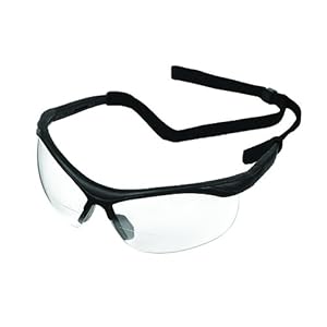 ERB 16872 ERBx Safety Glasses with +2.0 Bifocal Power Black Frame with Clear Lens