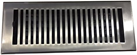 Madelyn Carter Contemporary Vent Cover, Solid Cast Brass Interior, Controls Air Flow, 4 x 12 inches (Overall Face: 5.25 x 13.5 inches), Brushed Nickel