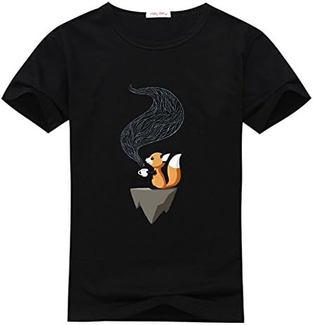 TOMBUY Cute Fox Tee Shirt T-shirt Tshirt, Personalized Tee Shirts for Women