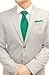 Men's Solid Color NeckTie & Matching Pocket Square Handkerchief Set (Emerald Green)