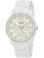 XOXO Womens XO5482 Rhinestone Accent White Analog Bracelet Watch