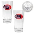 New York Giants 2pc 16oz Pint Ale Glass Set with Football Bottom - Oval Logo NFL Football