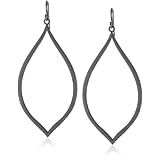 Dogeared Always Beautiful Charcoal Oval Hoop D