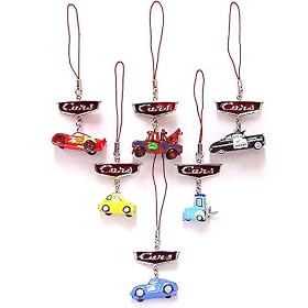 Disney / Pixar CARS Movie Japanese Phone Charm Danglers Set of 6
