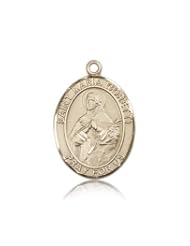 Free Engraving Included Medal-14k Gold St. Saint Maria Goretti Medal 1" Oval 7208KT w/o Chain w/Box Patron Saint of Teenage Girls