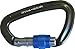 Big Wall Traverse - UIAA Certified 25kn Aluminum Carabiners - Screw Lock, Straight Gate or Bent Gate - Grey with Blue Screw Lock (10 Pack)