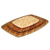 Cutting boards set 3-pc bamboo wood chopping block eco-friendly knife safe by Enrico Products