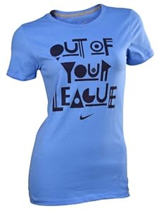 Nike Women's Out Of Your League Slim Fit Swoosh T-Shirt-Blue-XL