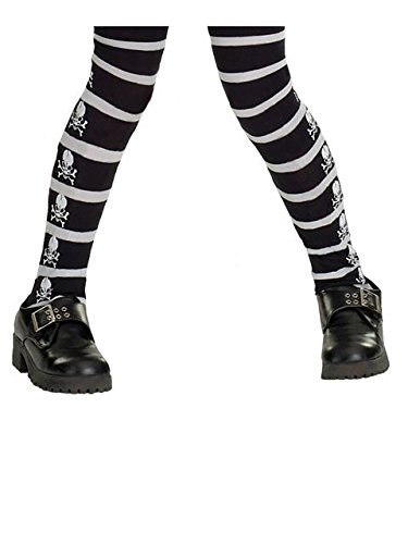 Rubies Costume Co Girls' Skull And Crossbone Tights Multicoloured, Large