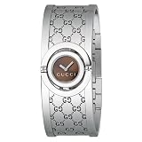 Gucci Women`s YA112501 Twirl Small Steel Bangle Brown Dial Watch