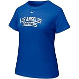 Nike L.A. Dodgers Ladies Royal Blue Arch Lettering Crew T-shirt