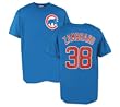 Men's Chicago Cubs #38 Carlos Zambrano 'Name and Number' S/S Blue Tee