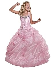 Girls Organza  Crystals Lace Crystal Full Length  Ball Gown Pageant Dress/Party Dress 