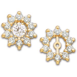 14K Yellow Gold Diamond Earring Jackets – 0.75 Ct.