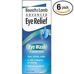 Bausch & Lomb Advanced Eye Relief Eye Wash, 4-Ounce Bottles (Pack of 6)