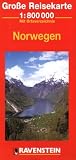 Norway Road Map with Separate Index 1:800,000