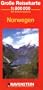 Norway Road Map with Separate Index 1:800,000