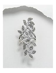Leaf Marcasite Ring In 92.5 Sterling Silver