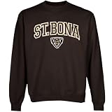 NCAA St. Bonaventure Bonnies Logo Arch Applique Crew Neck Fleece Sweatshirt - Brown